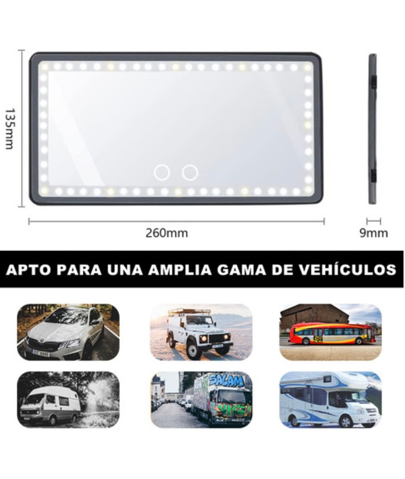 Espejo Glam LED para carro