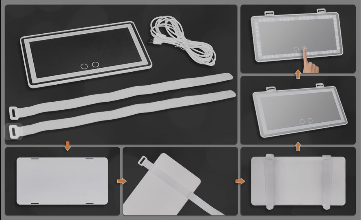 Espejo Glam LED para carro