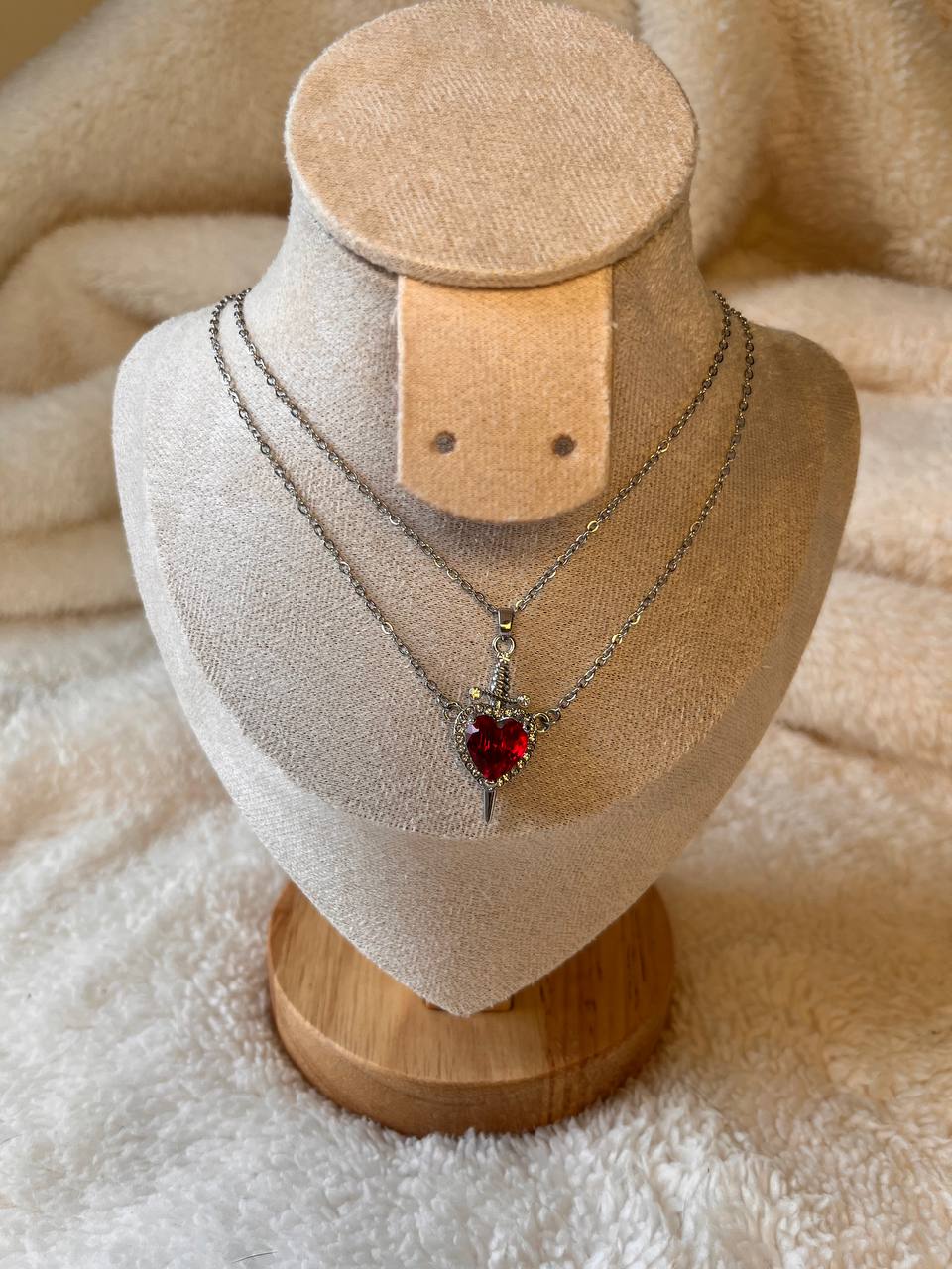 Collar Espada Corazon Pareja